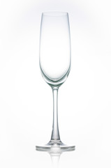empty glass on white background