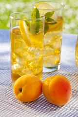cold summer drinks in garden