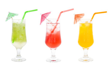 Colorful juice cocktails collection for summer drinks