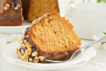 Christmas cake with condensed milk, chocolate,