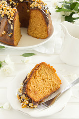 Christmas cake with condensed milk, chocolate,