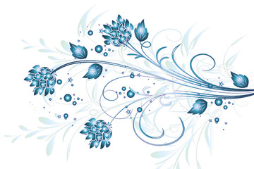 Fototapeta na wymiar floral bleu