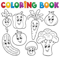 Coloring book vegetable theme 1