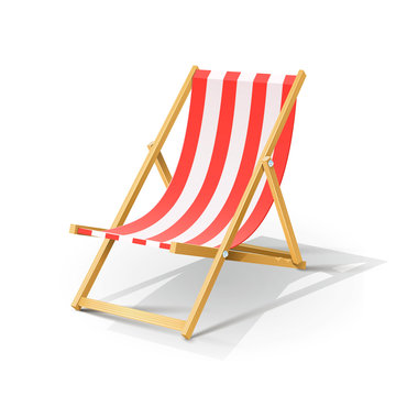 Fototapeta wooden beach chaise longue vector illustration isolated on