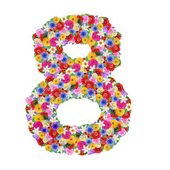 number 8 of a different flowers