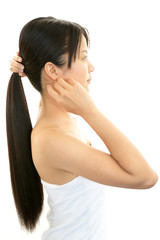 Obraz premium ロングヘアの女性