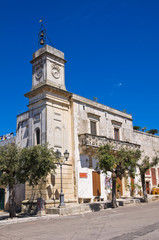 Fototapeta na wymiar Clocktower. Palmariggi. Puglia. Italy.