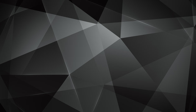 Abstract geometric triangle background. Black Version.