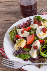 Salad with boiled egg