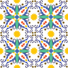 original mediterranean tile from sicily - obrazy, fototapety, plakaty