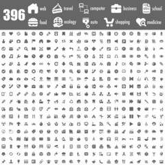 396 gray icons set