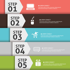 Presentation slide template with step