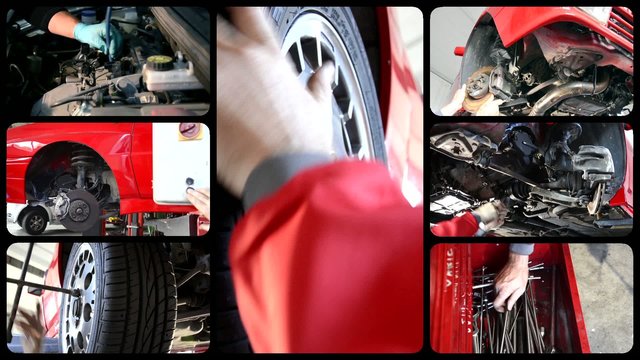 auto repair shop, collage