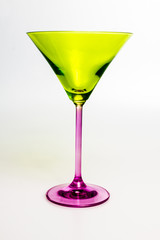 Green and pink cocktail glass