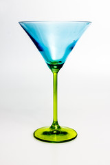 Green and blue cocktail glass