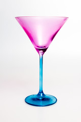 Blue and pink cocktail glass