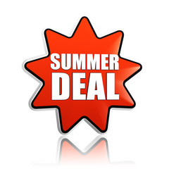 summer deal red orange star banner