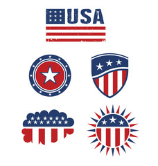 USA star flag design elements vector