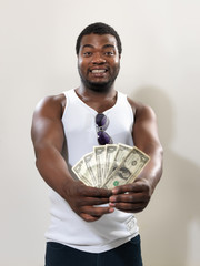 Black Man playing with Money 06