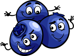 funny blueberry fruits cartoon illustration
