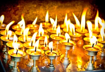 Poster Candles at swayambhunath temple in Nepal © Aleksandar Todorovic