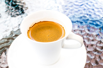 Obraz na płótnie Canvas Espresso coffee in white cup