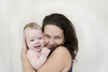 Beautiful little girl with mother