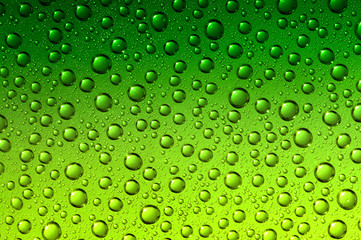 Plakat zielone krople wody