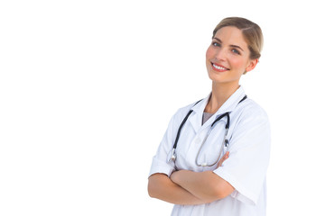 Fototapeta premium Smiling nurse with stethoscope