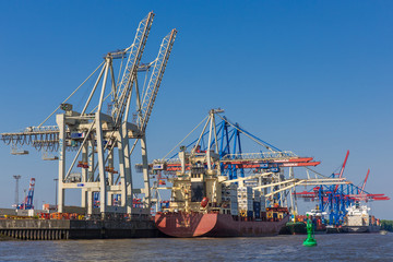 Containerschiffbeladung, Hafen Hamburg