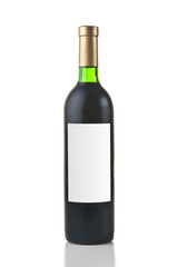 Wine bottle on white background