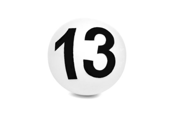 Ball lottery with number thirteen