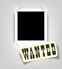 Vector empty photo frame. Wanted