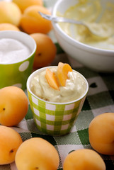 crema di albicocca con frutta fresca