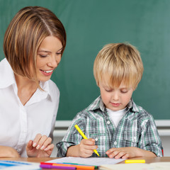 Little boy in kindergarten