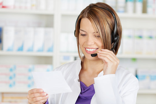 Pharmacist with headset