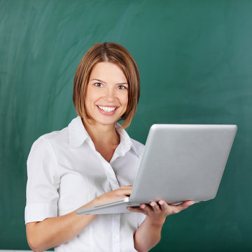 Teacher with laptop