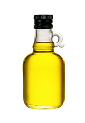 Olive oil in original bottle isolated on white
