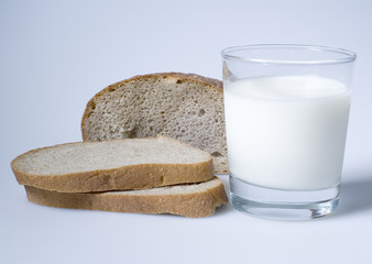 Milk and slices of bread