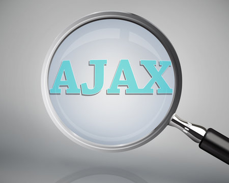 Magnifying Glass Showing Ajax Word