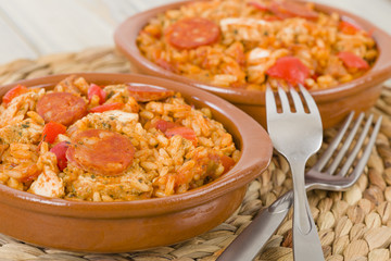 Creole Jambalaya - Rice with chicken, smoked sausage & tomatoes