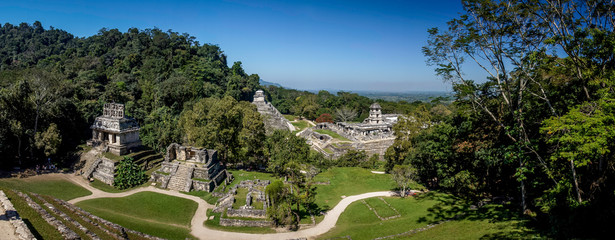 ve panoramique de la cité de palenque - obrazy, fototapety, plakaty