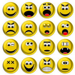Smileys gialli 3d set 1