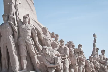 Foto op Plexiglas Statues in front of Mausoleum of Mao Zedong in Beijing, China © Fotokon