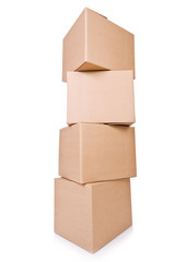 Carton boxes isolated on the white background