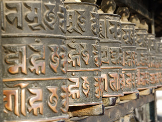 Tibetan buddhist prayer wheels,Nepal,Everest region