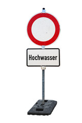 Warnschild Hochwasser