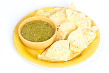 Tomatillo salsa verde, mexican cuisine