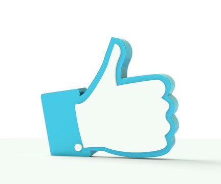 3D thumb up social media illustration