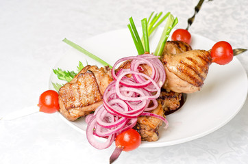 Grilled kebab meat